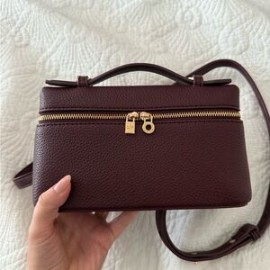 “L.P” Burgundy l19 Leather Crossbody pouch bag